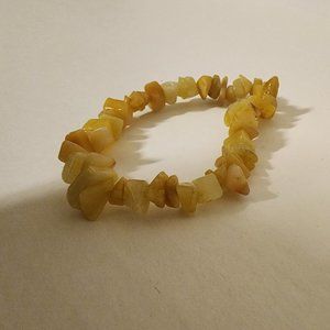 Yellow Jade Chips Stretch Bracelet